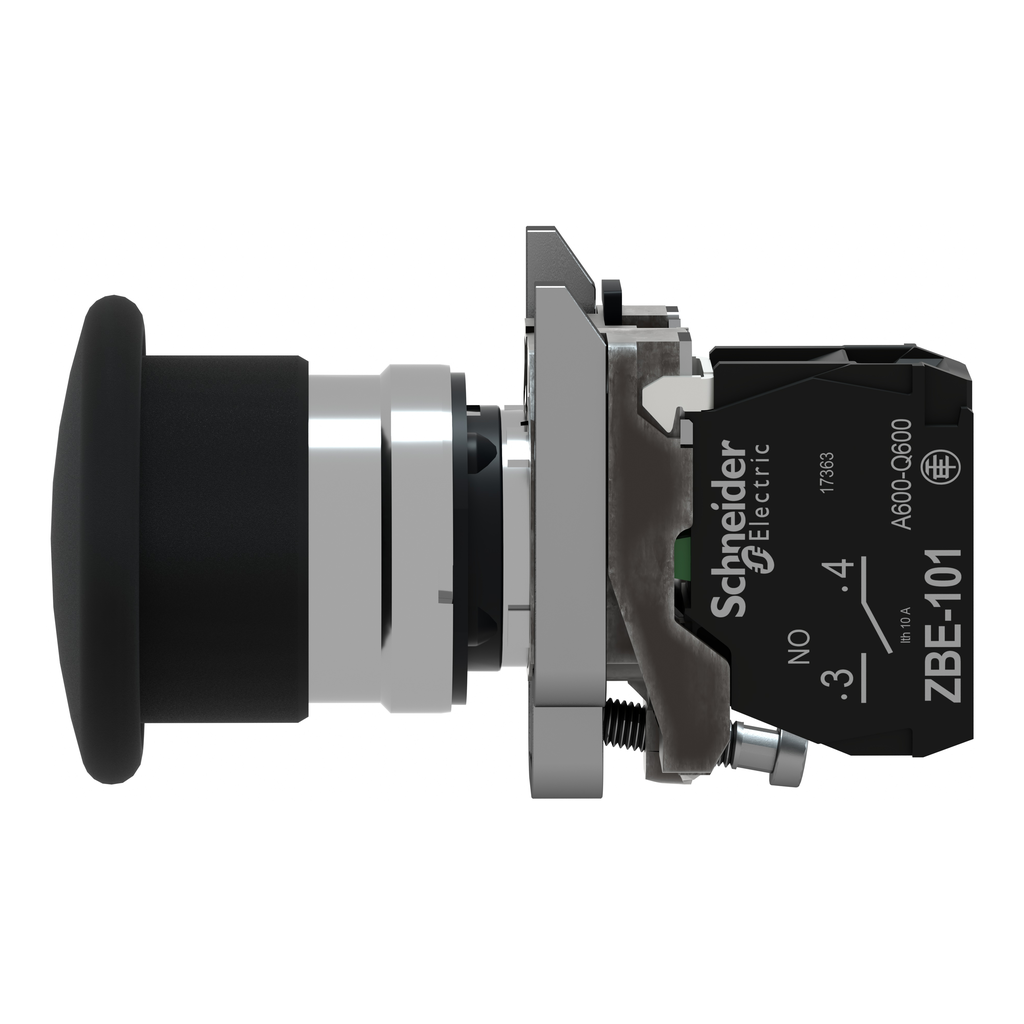 Harmony XB4 - bouton poussoir à impulsion - coup de poing Ø40 - noir - 1F - vis