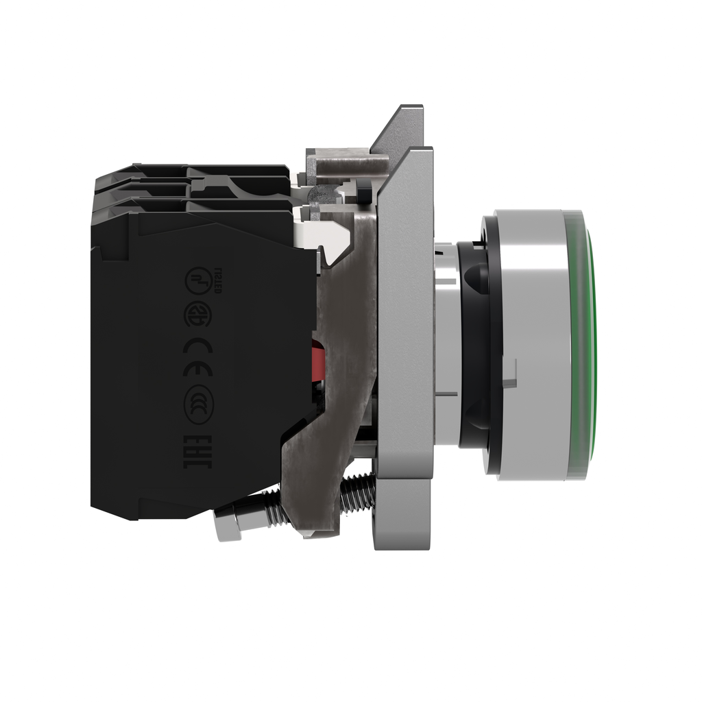 Harmony XB4 - poussoir lumineux LED - 1F+1O - vert - Ø22 - 230VAC