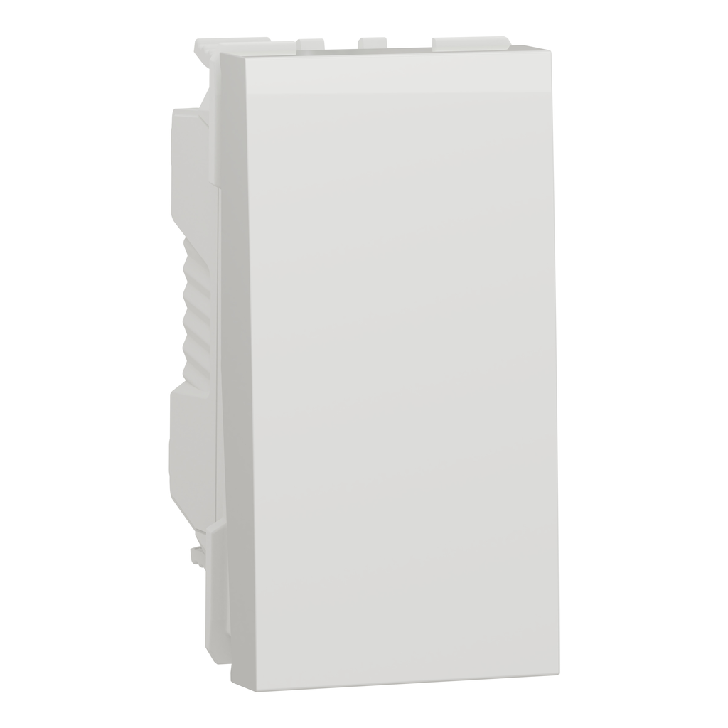 Unica - bouton-poussoir NO/NF - 10A - connex rapide - 1 mod - Blanc - méca seul