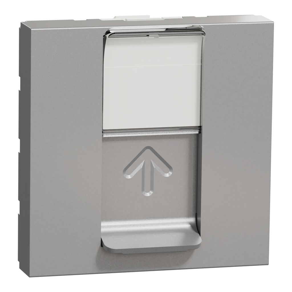 Unica - prise RJ45 simple - cat 5 UTP - 2 mod - Alu - méca seul