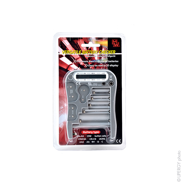 Unité(s) Testeur piles/accus AAA, AA, C, D, 9V, pile bouton (lithium 3V et CR)