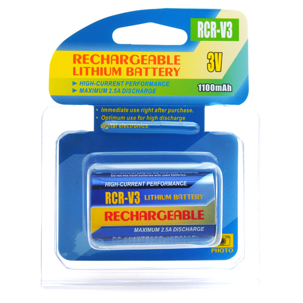 Batterie(s) Batterie appareil photo - caméra R-CRV3 rechargeable 3V 1100mAh