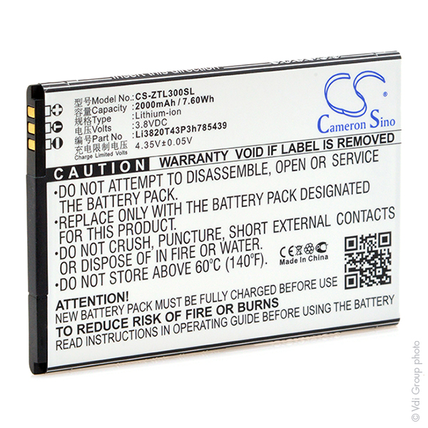 Blister(s) x 1 Batterie téléphone portable pour ZTE 3.8V 2000mAh