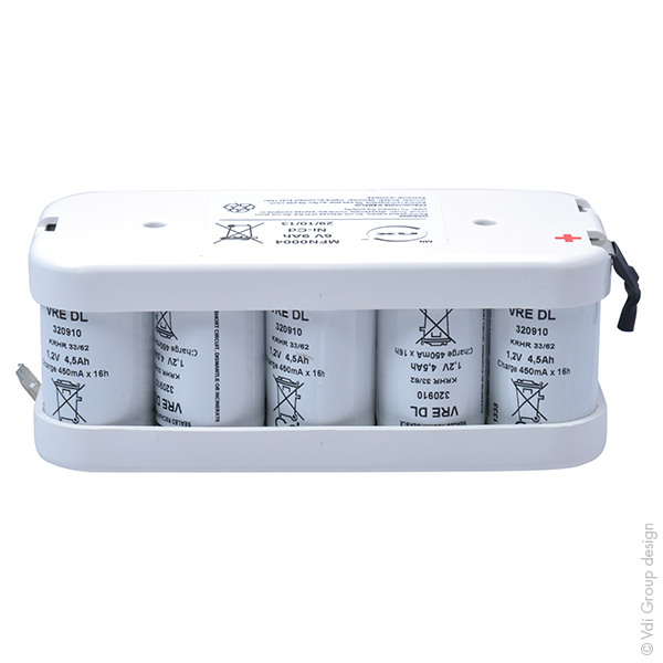 Pack(s) Batterie eclairage secours 10x D VRE 5S2P ST2 6V 9Ah Cosse