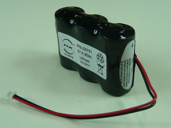 Pack(s) Batterie lithium 3x CR123A 1S3P ST1 3V 4.35Ah Molex