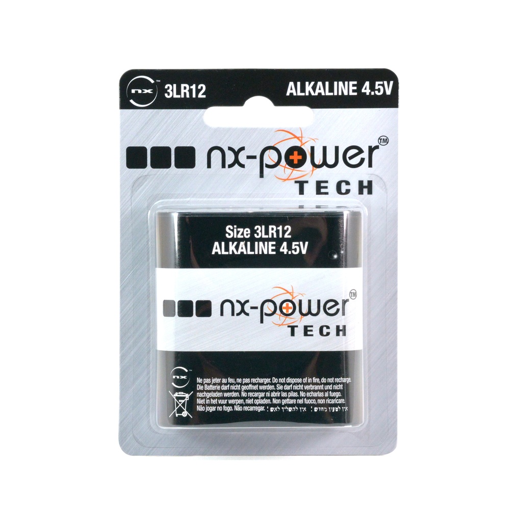 Blister(s) x 1 Pile alcaline blister x1 3LR12 Nx-Power Tech 4.5V 4.4Ah