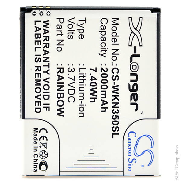 Blister(s) x 1 Batterie téléphone portable pour Wiko 3.7V 2000mAh