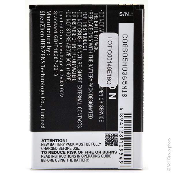 Blister(s) x 1 Batterie téléphone portable pour Wiko Lenny 2 / Lenny 3.7V 1800mA