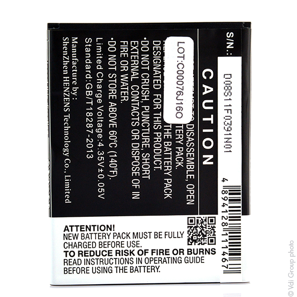 Blister(s) x 1 Batterie téléphone portable pour Wiko 3.8V 2500mAh