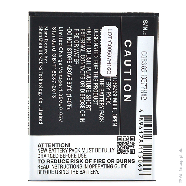 Blister(s) x 1 Batterie téléphone portable pour Wiko 3.8V 3000mAh