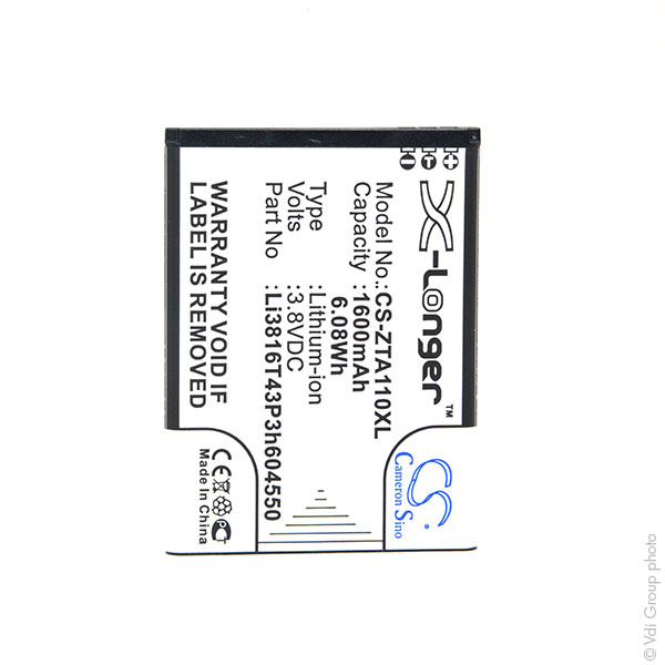 Blister(s) x 1 Batterie téléphone portable pour ZTE 3.8V 1200mAh