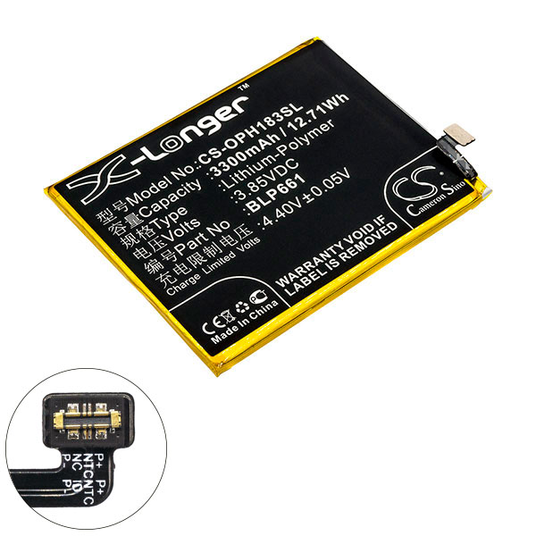 Blister(s) x 1 Batterie téléphone portable pour Oppo 3.85V 3300mAh