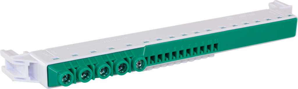 Bornier terre court 5x25²+11x4² 13M