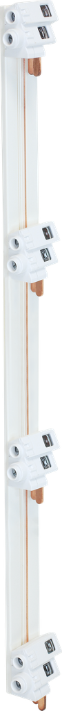 Peigne vertical pour 4 rangées, avec 1 bornier 1P+N à chaque rangée