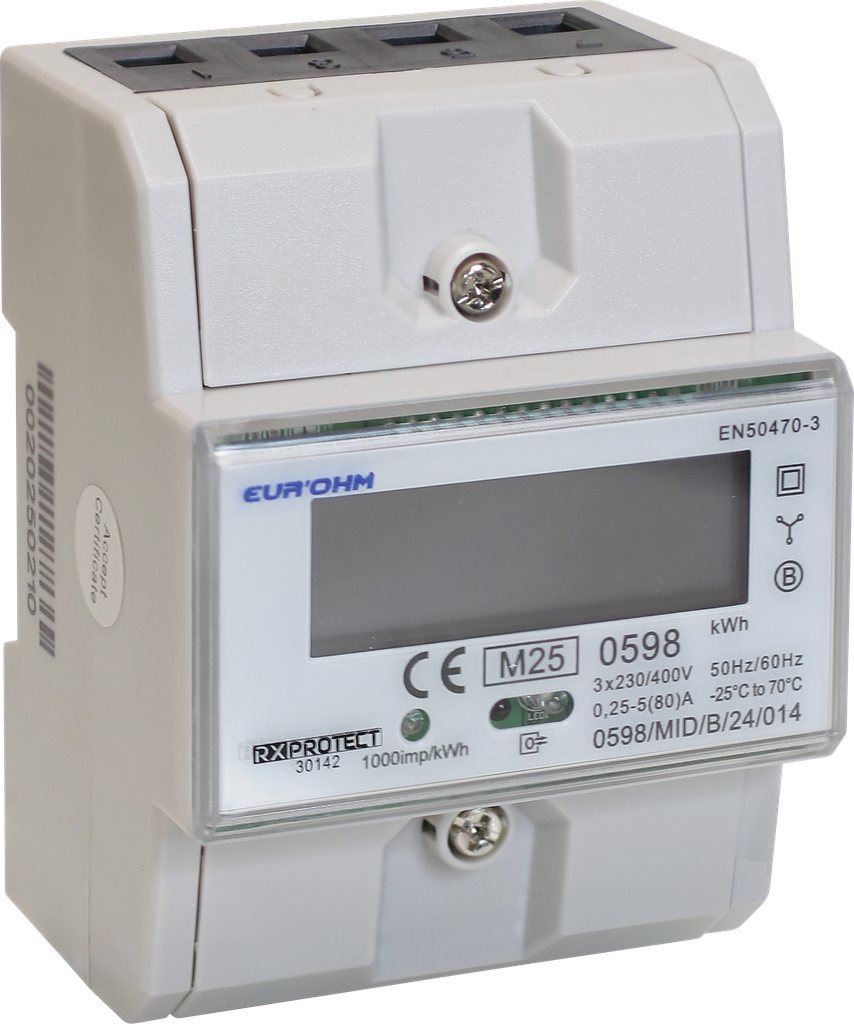 Compteur énérgie triphasé 80A, MID