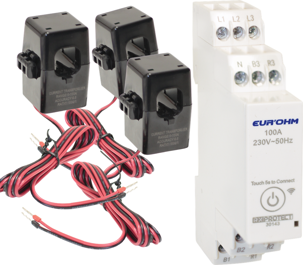 Compteur énérgie 40A, wifi, avec 3 tores ouvrables (peut raccorder 5 tores).