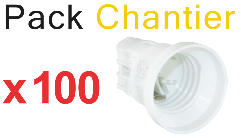 """Pack de 100 Testeurs de Chantier E27 """"TOP CHANTIER"""""""