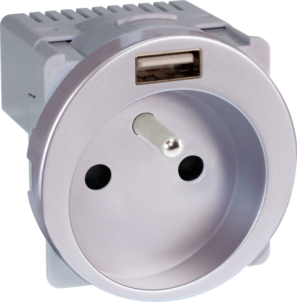 COMETE PC  2P+T + USB A SILVER