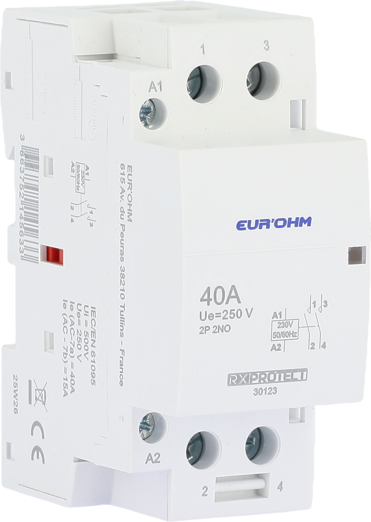 Contacteur 2P 40A 2NO à vis