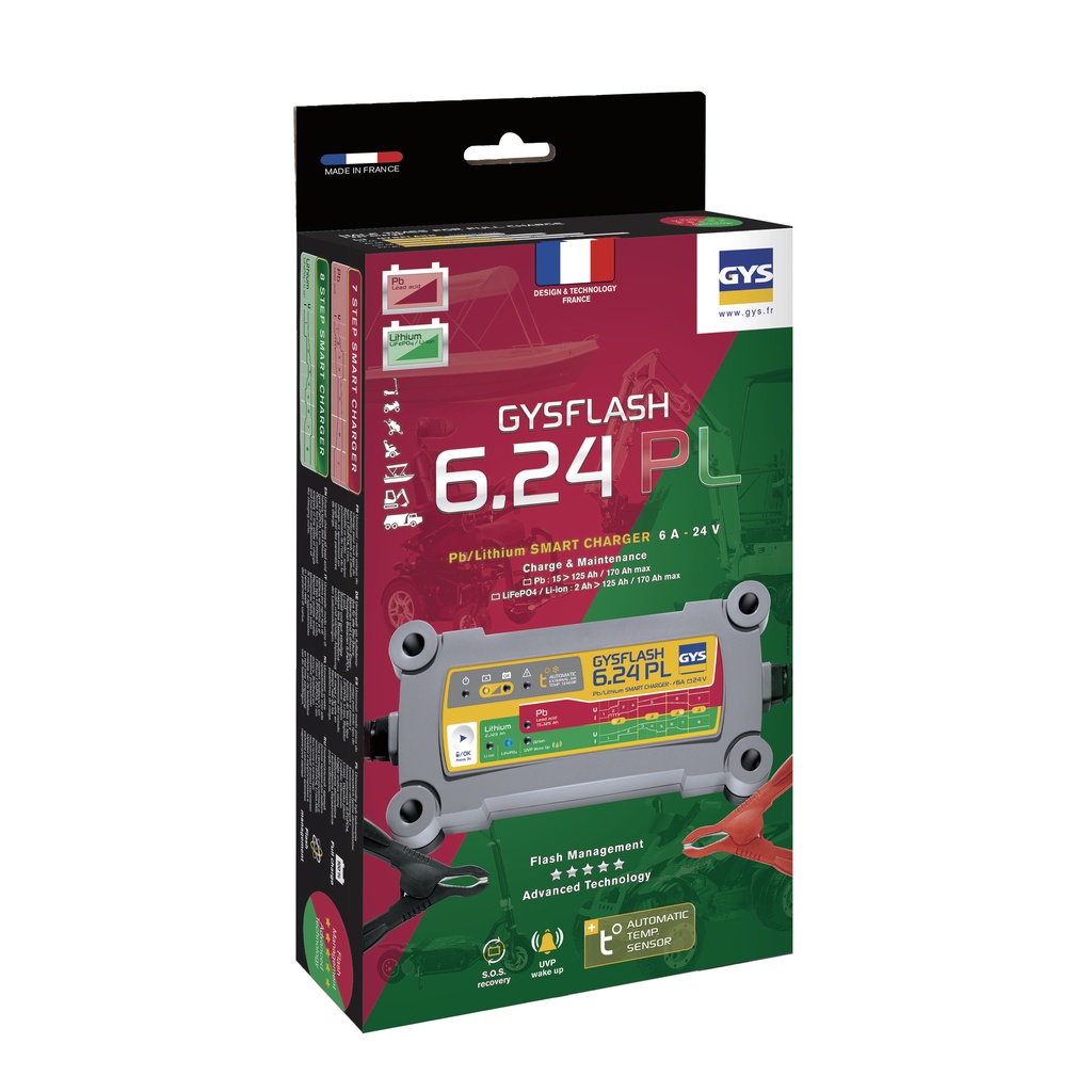 Unité(s) Chargeur Plomb / Lithium Gysflash 6.24 PL 24V / 6A
