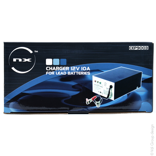 Unité(s) Chargeur plomb NX 12V/10A 100-240V - pinces crocodiles (Intelligent)