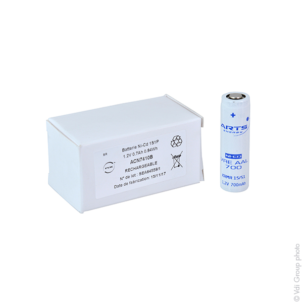 Blister(s) x 1 Accus Nicd industriels VRE AAL 1.2V 700mAh FT