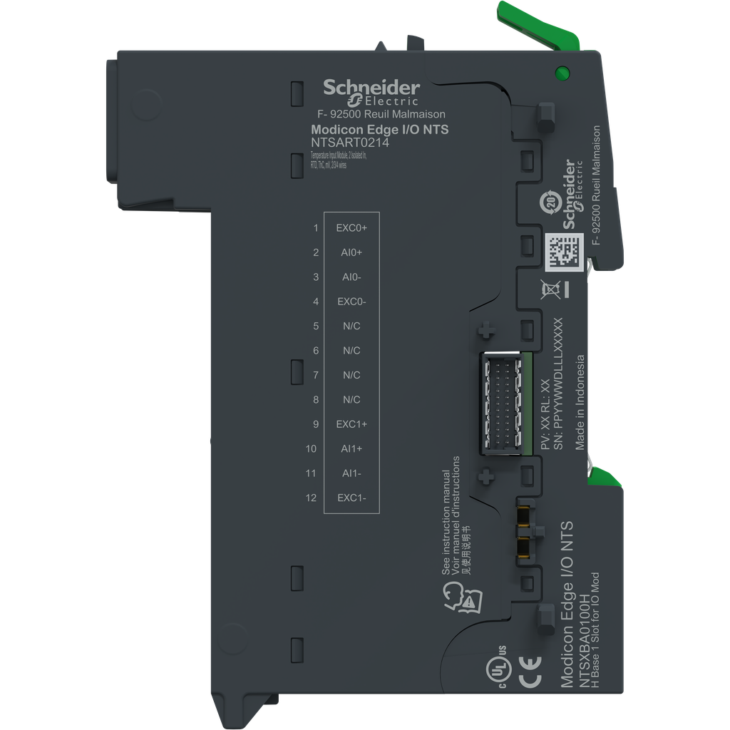 EdgeIO NTS Module+Base Entrée Temp 2 voies - RTD,ThC,mV - 2/3/4Fils