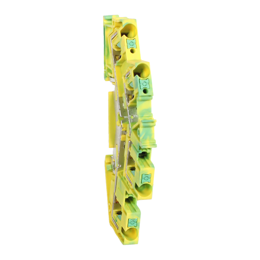 Linergy - Borne push in - 2 niv - Conducteur protection 4 pts - 4mm² vert/jaune