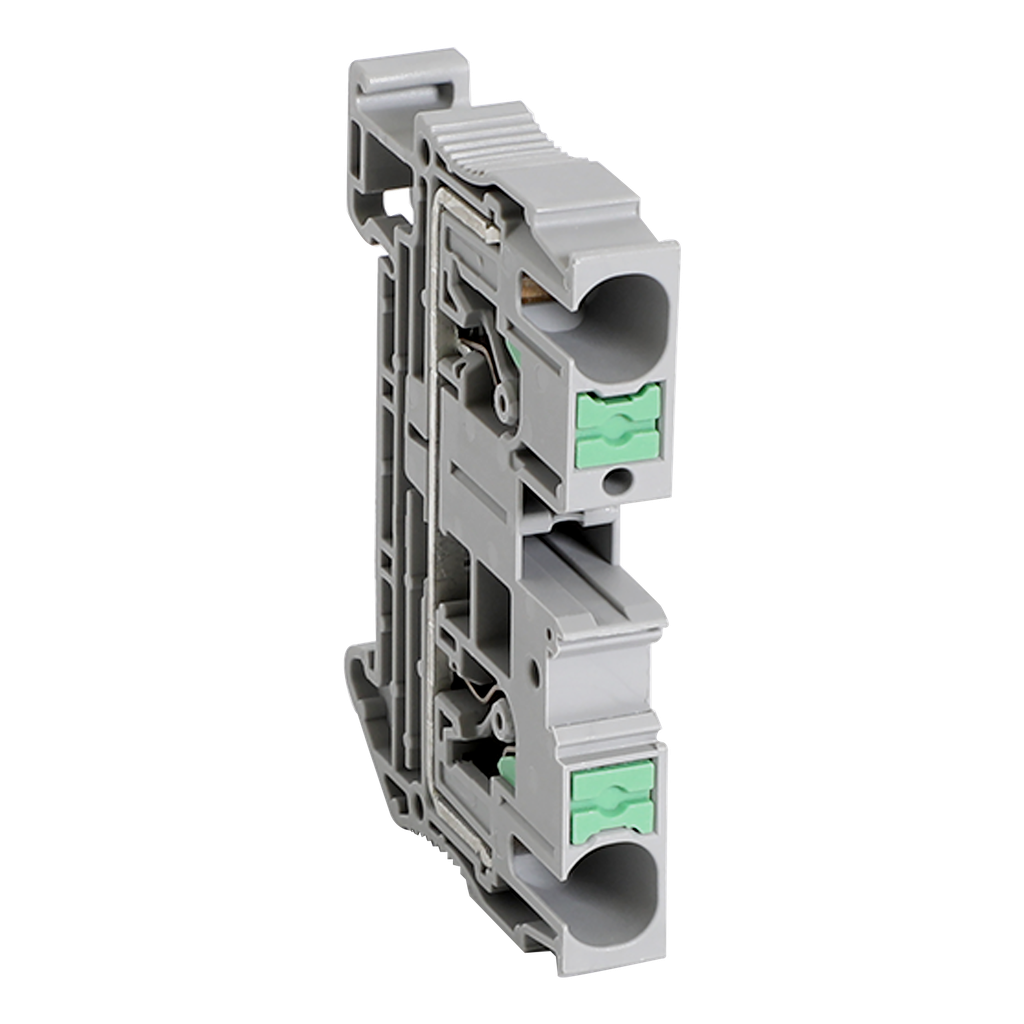 Linergy - Borne push in - passant - 2 points - 6mm² - gris