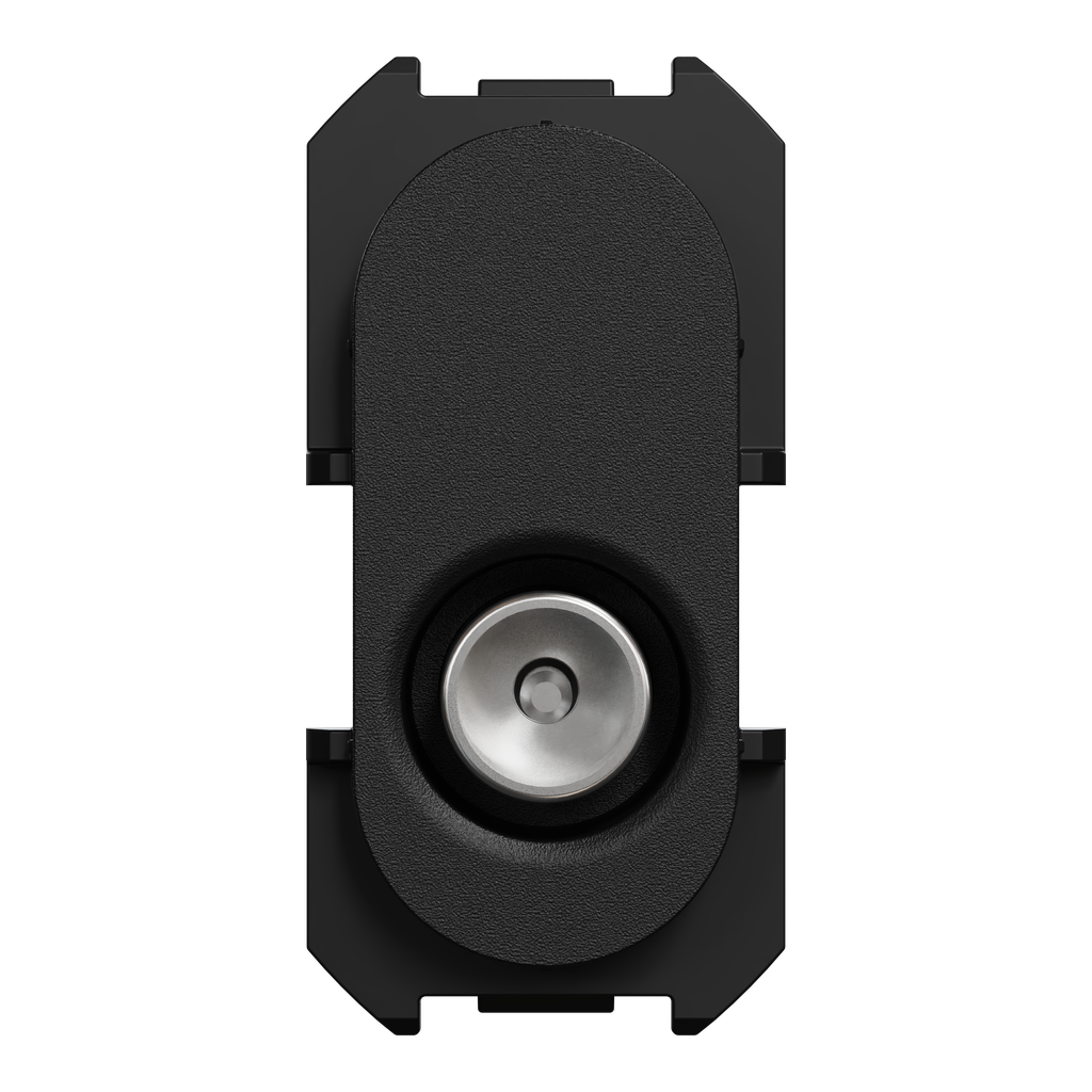 Odace - module prise TV simple mâle - sortie coaxiale - noir onyx