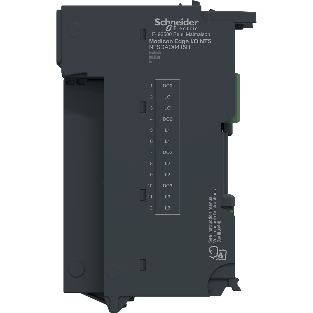 EdgeIO NTS Module seul Sortie TOR 4 voies-100à240VAC-2A-Sink-1/2/3Fils - Durcie