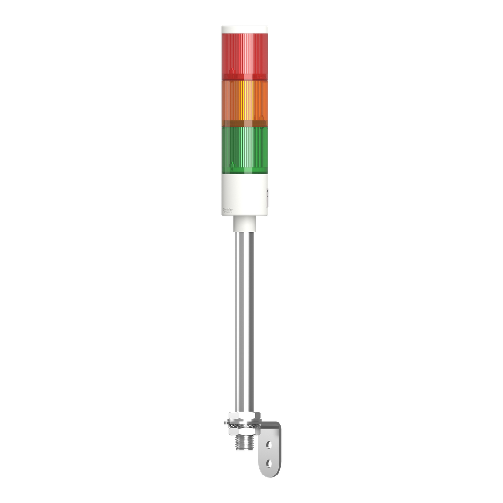 Harmony XVGK - Colonne monolithique - Ø50 - fixe R/O/V - 24V - equerre
