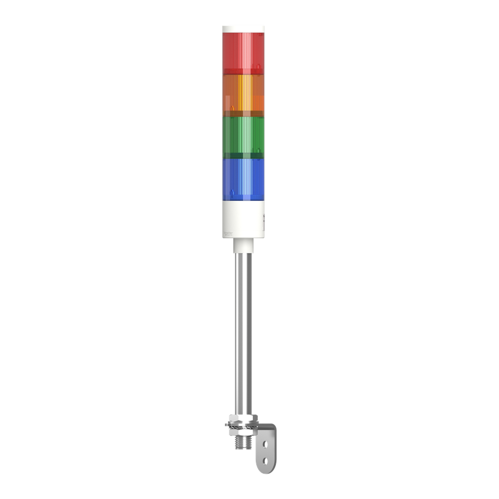 Harmony XVGK - Colonne monolithique - Ø50 - fixe R/O/V/bleu - 24V - equerre