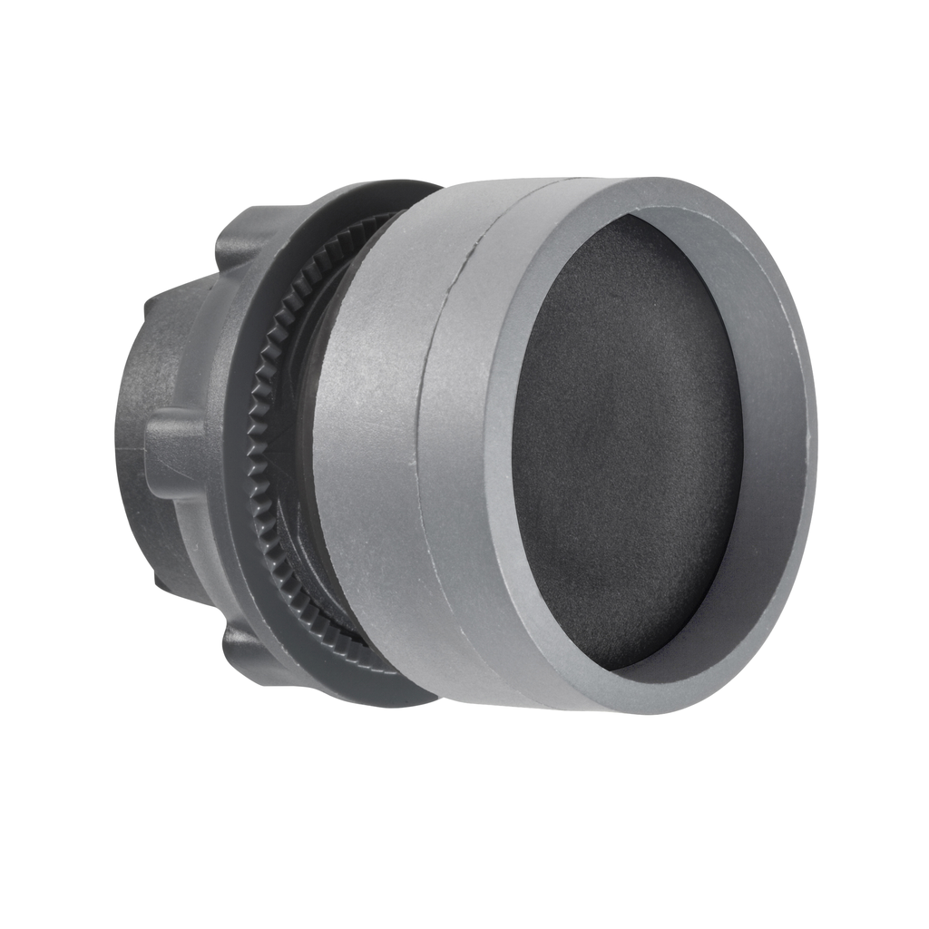 Harmony XB5 - tête bouton poussoir - Ø22 - col haute grise - encastré - noir