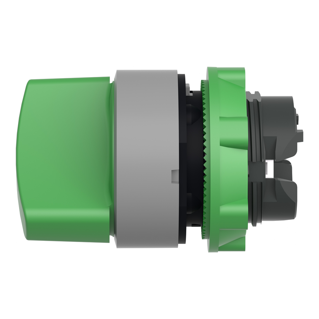 Harmony XB5 - tête de bouton tournant - Ø22 - col grise - 2 pos à rap. - vert