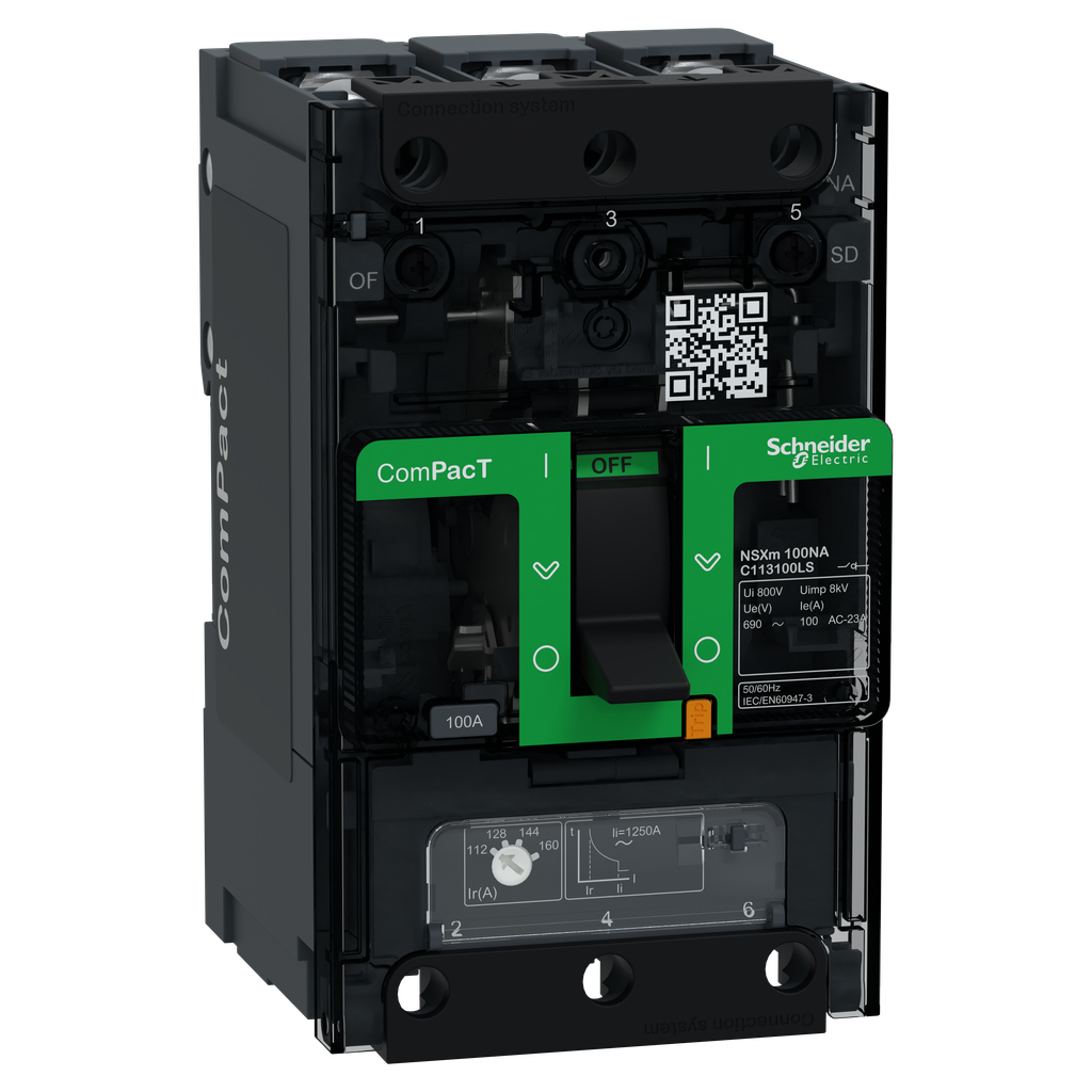 ComPacT NSXmNA - interrupteur-sectionneur - 100A - 3P - borne EverLink