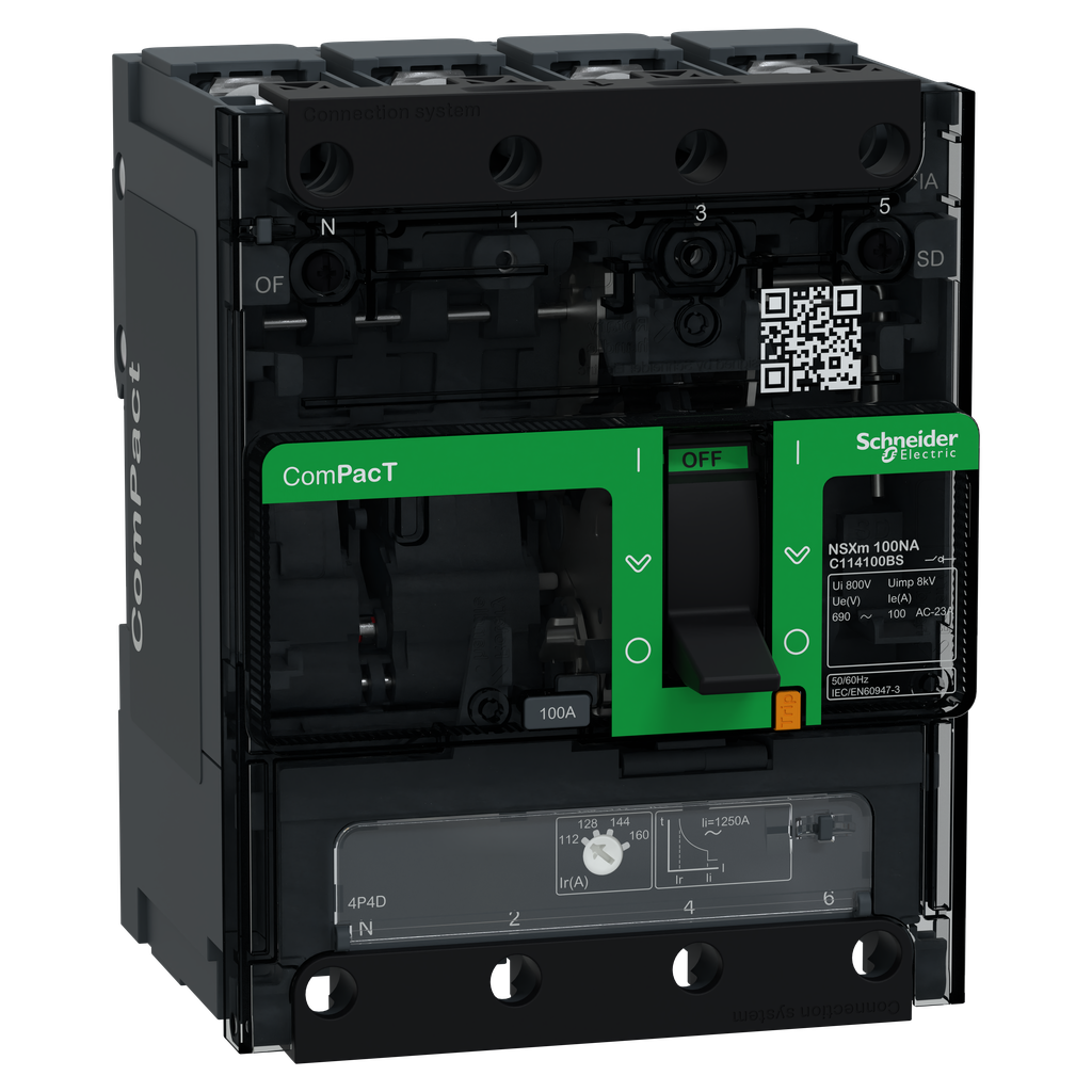 ComPacT NSXmNA - interrupteur-sectionneur - 100A - 4P - borne à cosses