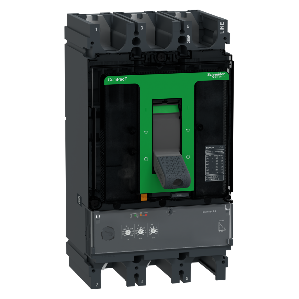 ComPacT NSX400F - Disjoncteur - MicroLogic 2.3 250A - 3P3D - 36kA - fixe
