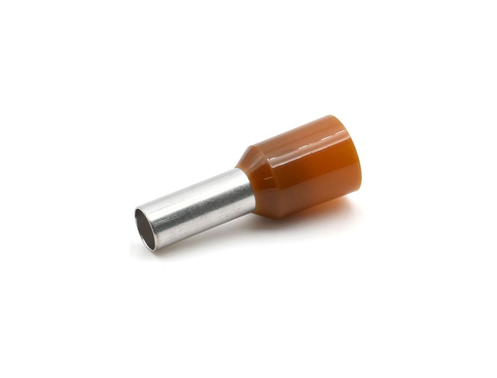 Embout de câblage 10 mm² simple longueur 12 mm marron