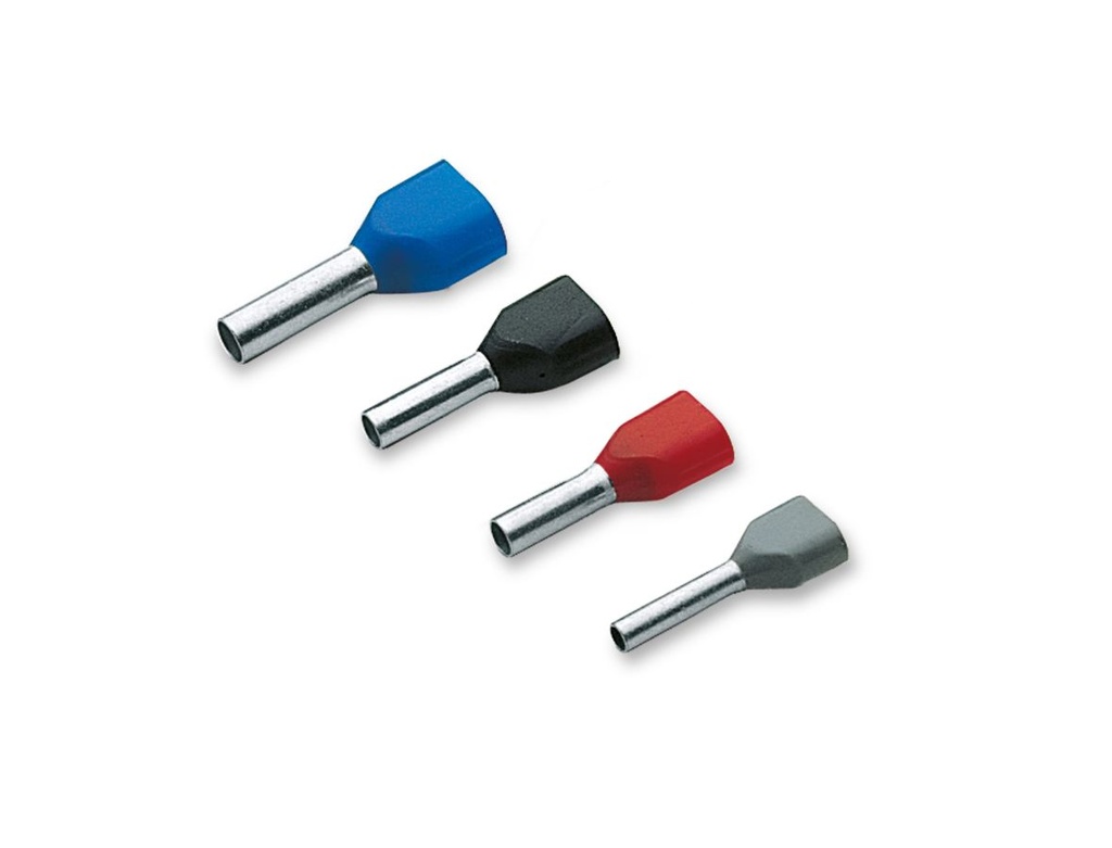 Embout de câblage double 2 x 4 mm² longueur 12 mm orange