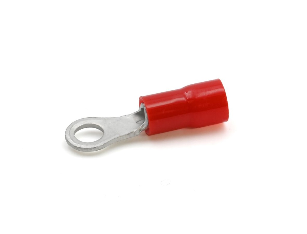 Cosse préisolée ronde rouge (0,25 à 1,5 mm²) - Diam. 4 mm
