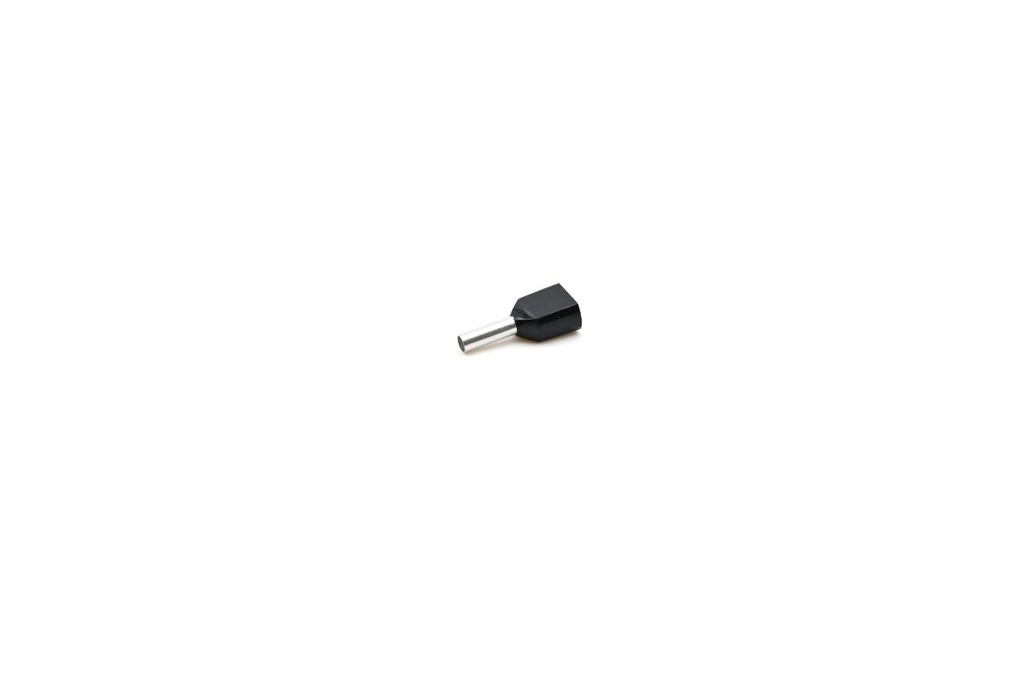 Embout de câblage double 2 x 1,5 mm² longueur 12 mm noir