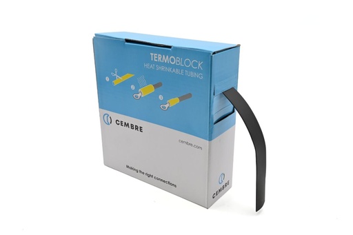[CEMTBS127X10BK] Gaine thermo 2:1 en cassette 12,7 mm av. rétreint L 10 m noire