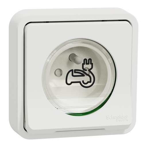 [SCHMUR39038] Mureva Styl - Prise RJ45 cat 6A blindé - complet encastré - IP55 IK07 - blanc