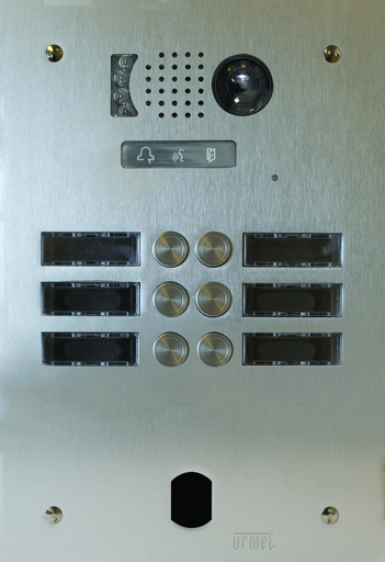 [URMV83/206] Plaque Video Alu 2R 6 Bp 2Voice pour systèmes URMET