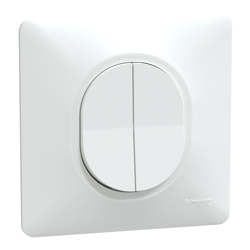 [SCHS321214] Ovalis - double va et vient - 10AX - Blanc - griffes montées - avec plaque