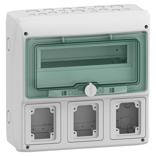 [SCH13155M] Mureva coffret pour prises IEC 340x335mm 12+1 Modules x 3 Ouvertures 90x100mm