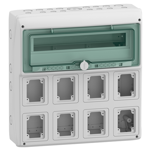 [SCH13157M] Mureva coffret pour prises IEC 448x460mm 18+1 Modules x 8 Ouvertures 90x100mm