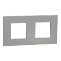 [SCHNU600430] Unica Déco Essentielle - Plaque de finition - Aluminium - 2 postes horiz vert