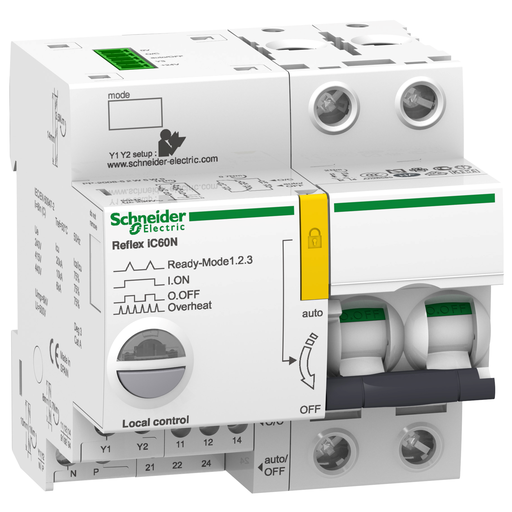 [SCHA9C61225] Acti9, Reflex iC60N disjonct. à commande intégrée interface Ti24 25A 2P courbe B